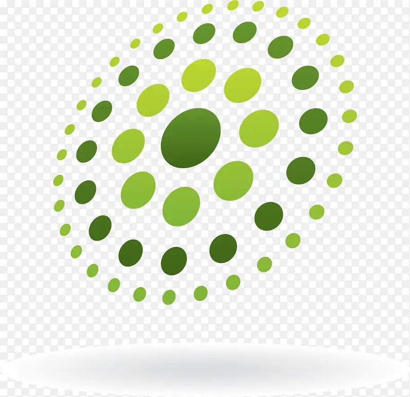 绿色扁平化圆点环状