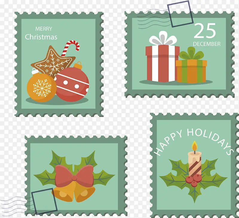 绿色圣诞节系列邮票