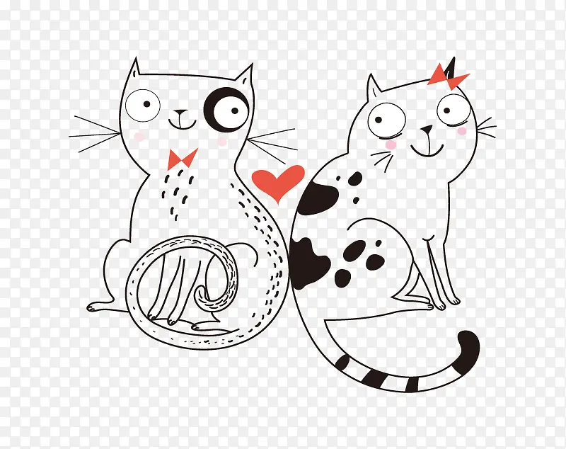 宠物爱心装饰猫元素图案