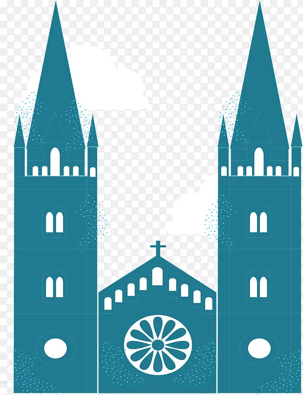 蓝绿色大教堂标签