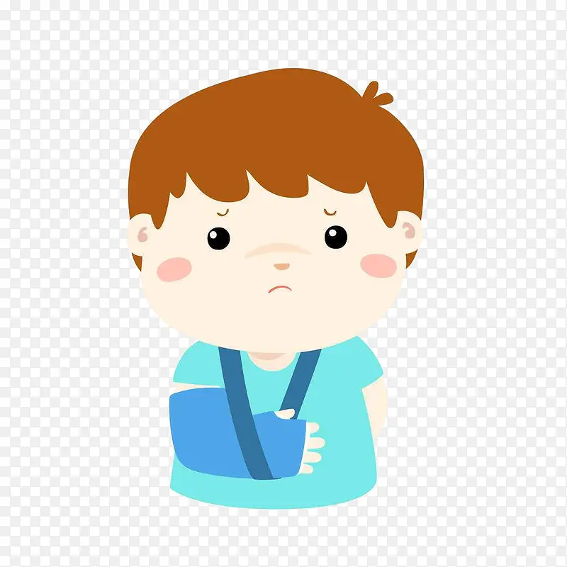 摔伤手的男孩