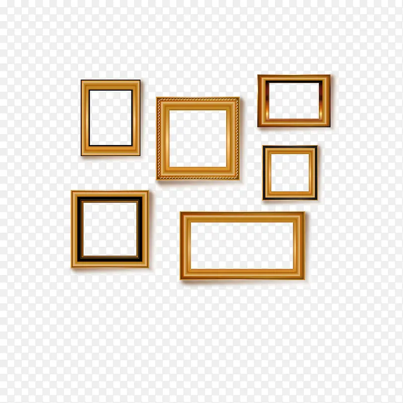 矢量金色方形欧式油画框