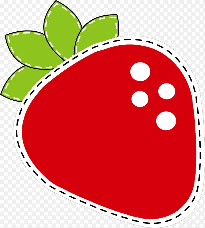 红色扁平卡通草莓