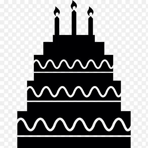 五个生日蛋糕层蜡烛图标