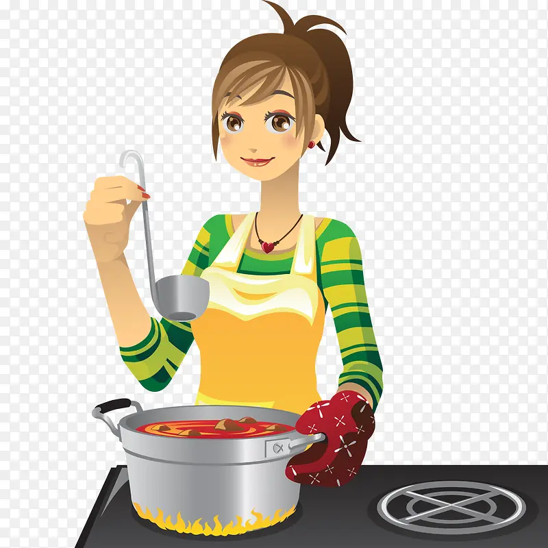 烹饪的女性人物设计