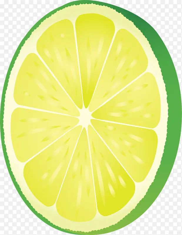 手绘绿色柠檬片