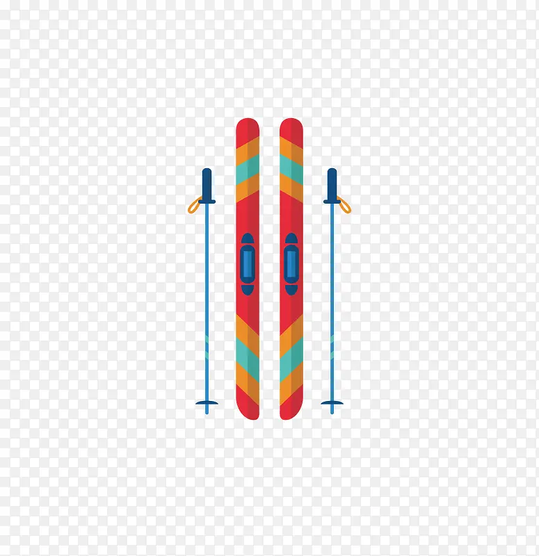 彩色条纹冬季滑雪雪橇
