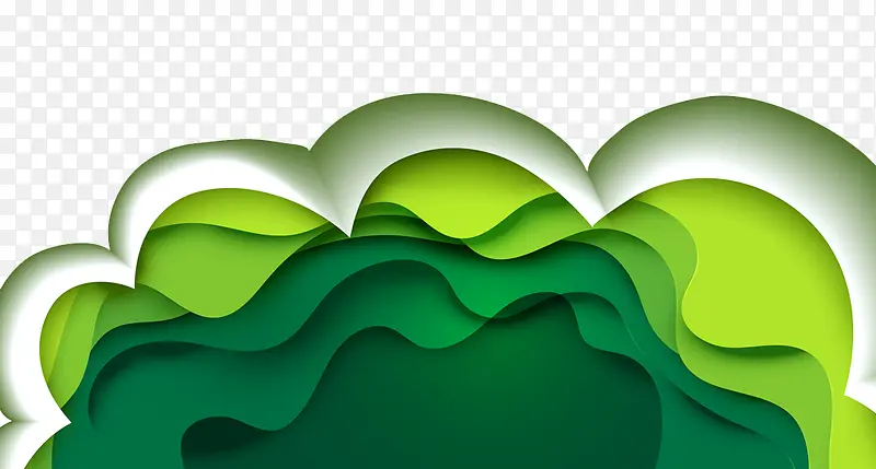 绿色波浪水彩画背景图