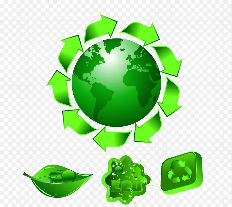绿色生态环保图标PNG