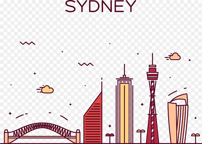 矢量悉尼城市插画