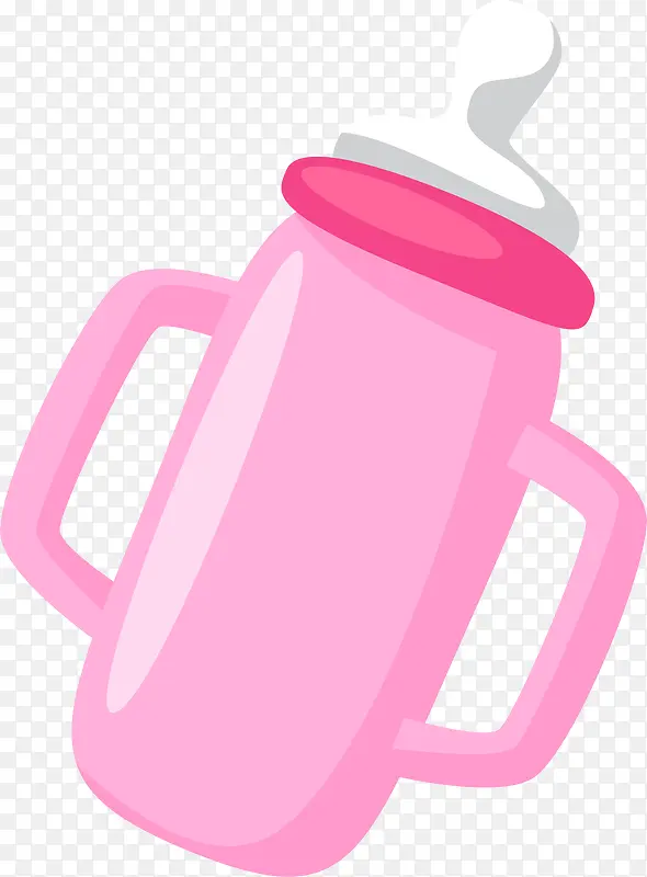 矢量简约粉色奶瓶
