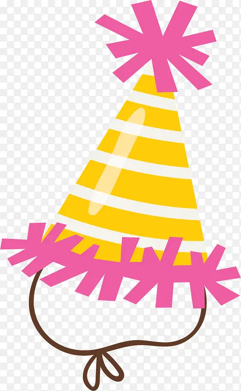 黄色粉色卡通生日帽