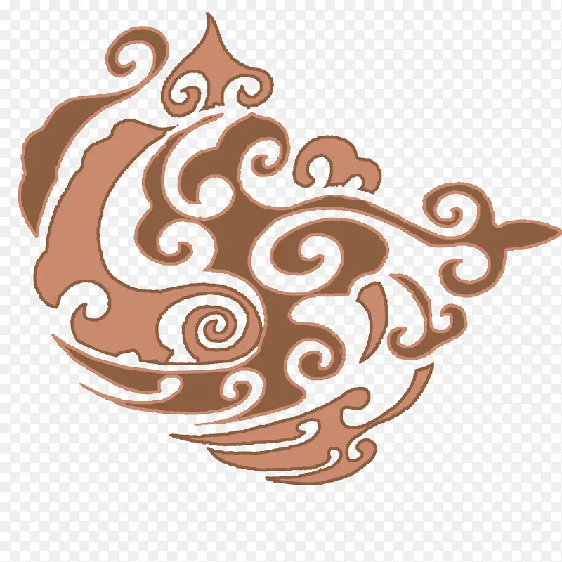 彩色活泼的云纹汉代花纹