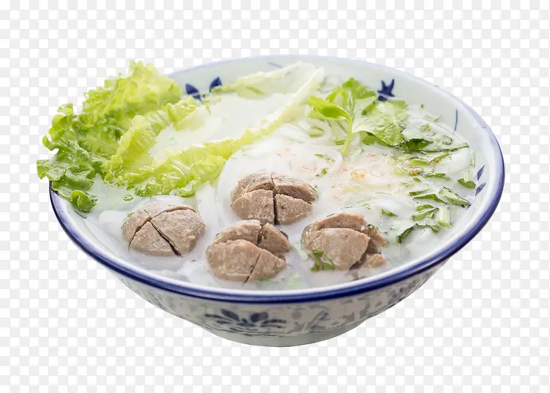 潮汕传统美食牛筋丸粿条