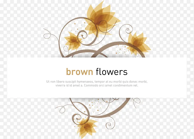 矢量褐色的花框插图
