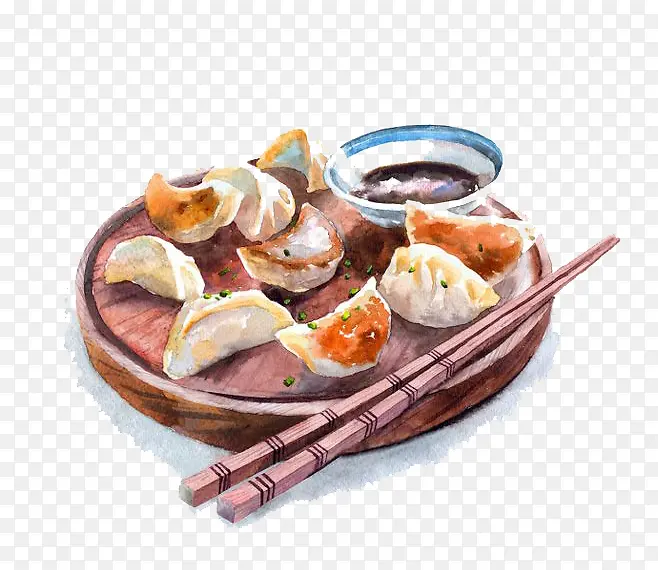 水彩饺子