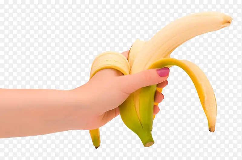 手拿着去皮香蕉