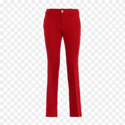 红色羊毛混纺裤子