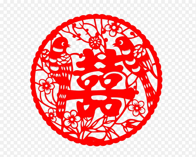 囍字窗花免抠素材PNG图片素材下载_图片编号8553900-PNG素材网