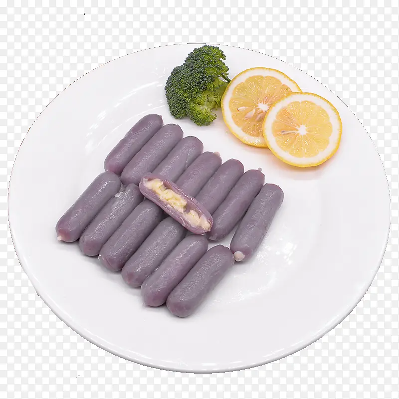 盘子里的紫薯年糕