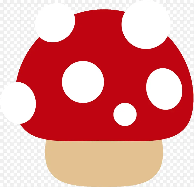 一朵红色白点小蘑菇