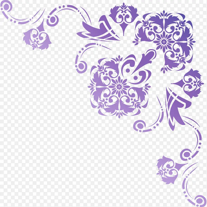 古典紫色花纹装饰
