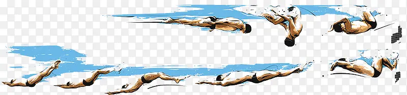跳水游泳运动员图案