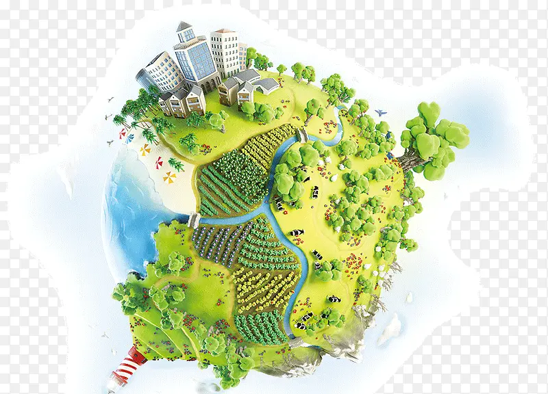 绿色环保童画地球宣传海报