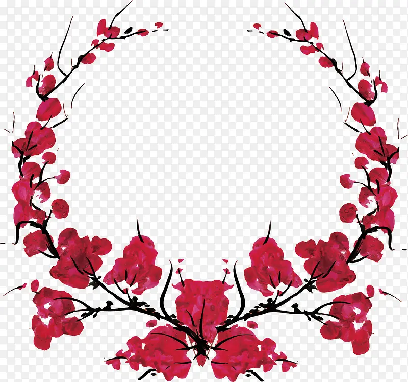 红色梅花标题框