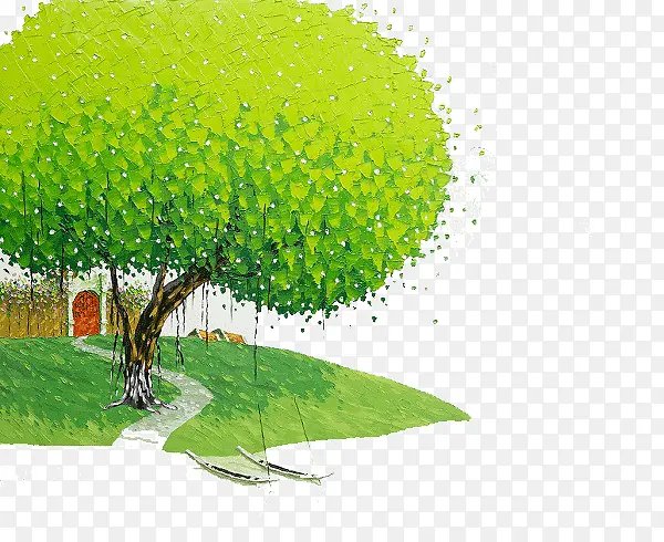 创意绿色树木插画PNG图片素材下载_图片编号8559675-PNG素材网
