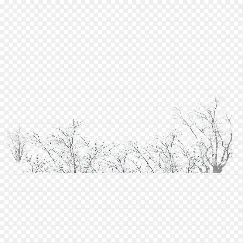 灰色大雪植物雪景元素