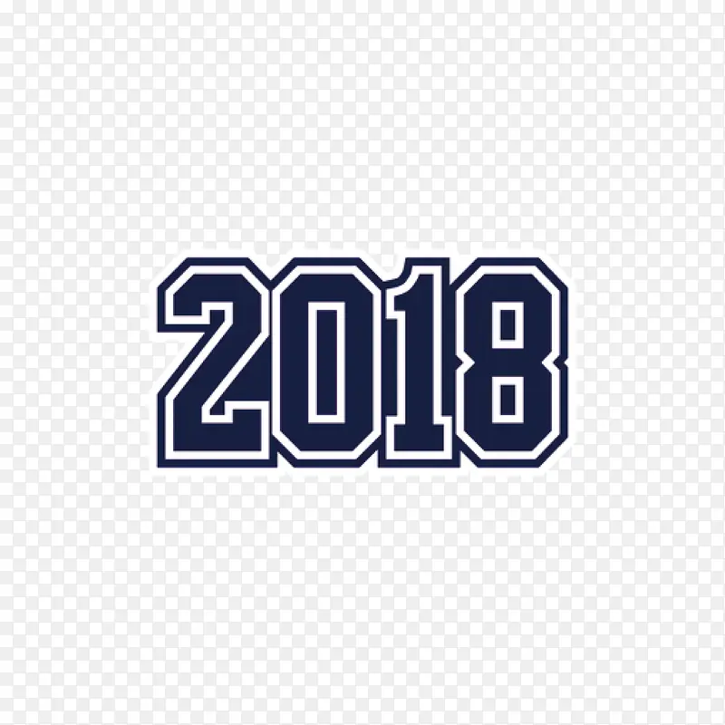 蓝色2018字体设计