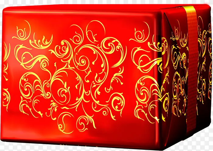 花纹卡通红色礼盒