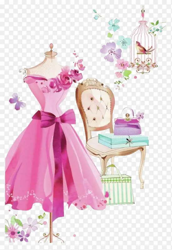 粉红裙子