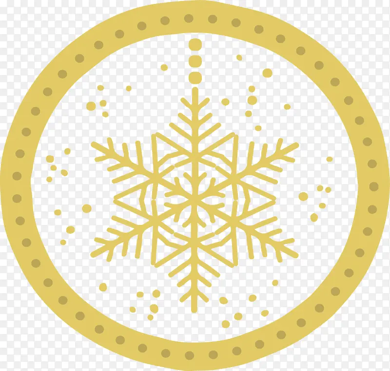黄色雪花标签