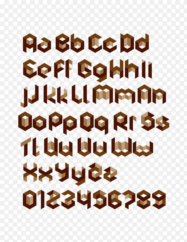 褐色立体字母装饰