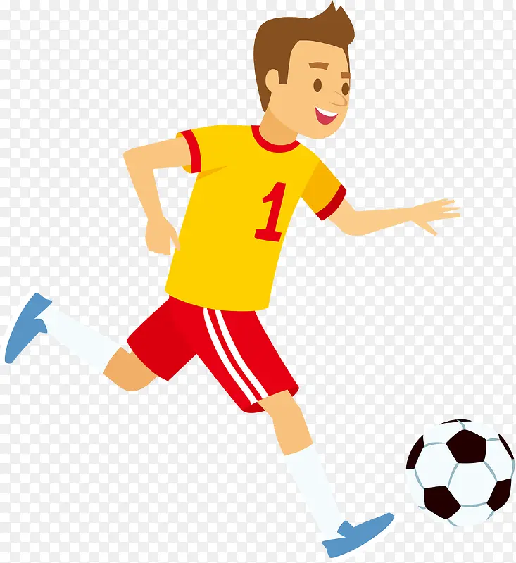 卡通踢足球人物设计