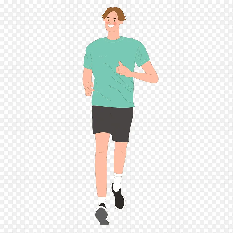 男孩跑步运动健身素材