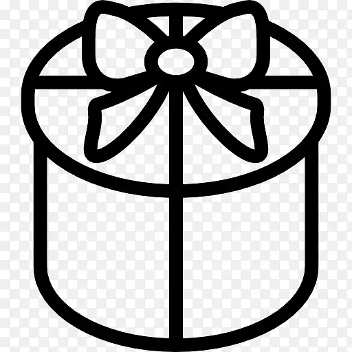 圆形的礼品盒与花边图标