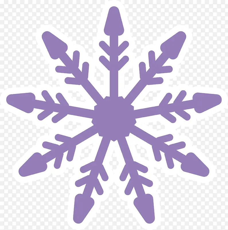 紫色卡通雪花形状