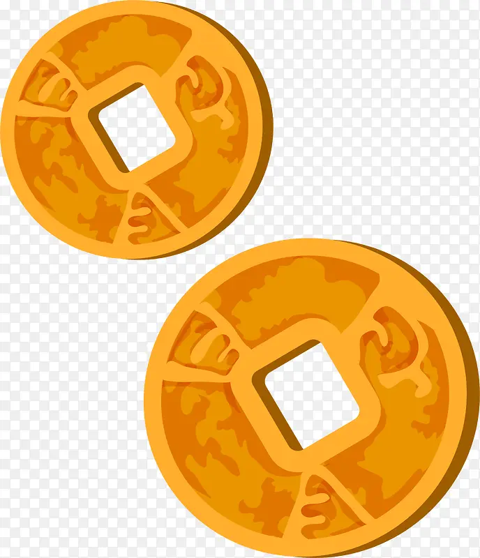 卡通金色金币钱币