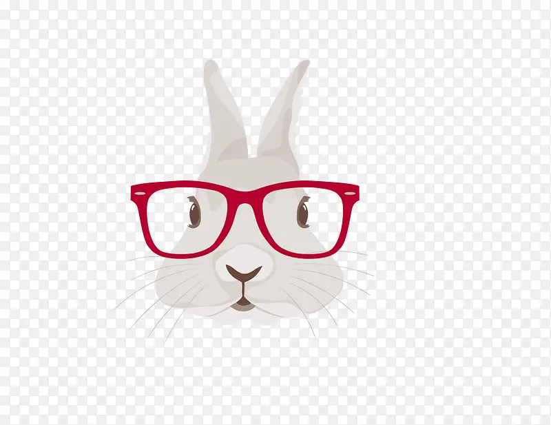 矢量灰色戴眼镜小兔子