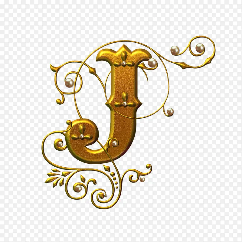 金色字母J