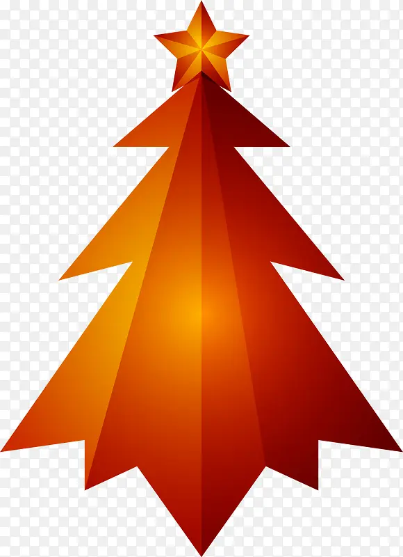 橙色闪耀星星圣诞树