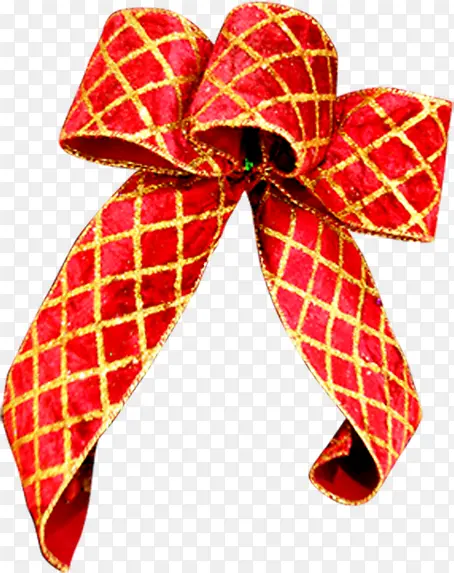 黄红色条纹丝带蝴蝶结装饰
