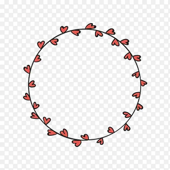红色爱心圆环装饰