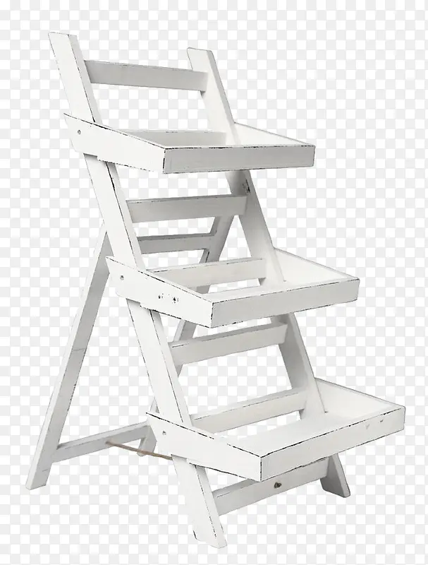 白色木质梯子