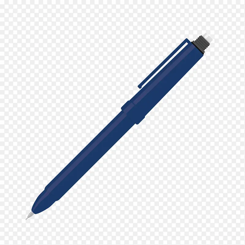 矢量蓝色质感扁平钢笔