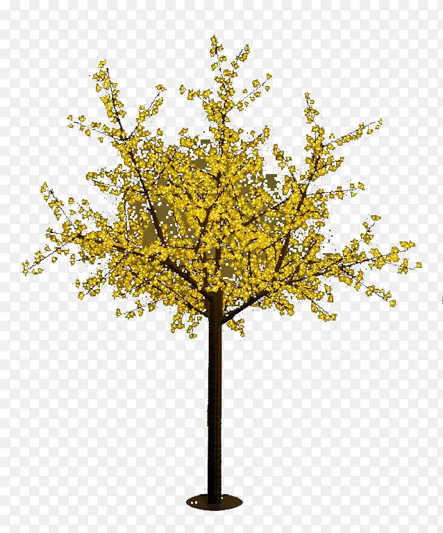 一棵黄色的树