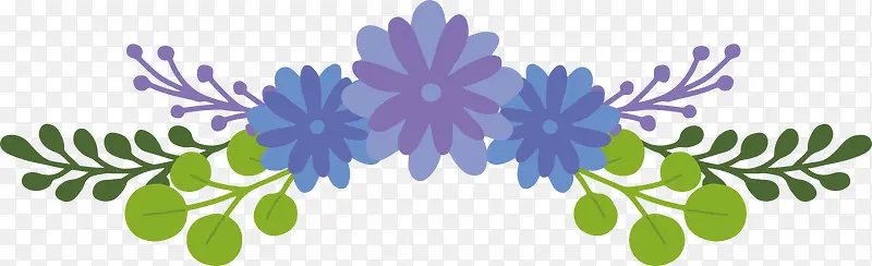 蓝色雏菊标题框
